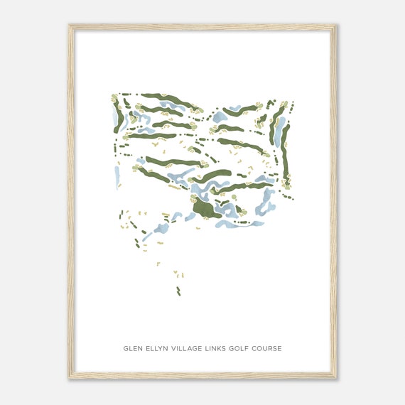 Glen Ellyn Village Links Golf Course Illinois Modern Watercolor Map Golfer Gift Golf Wall Art Golf Poster Print Course Layout
