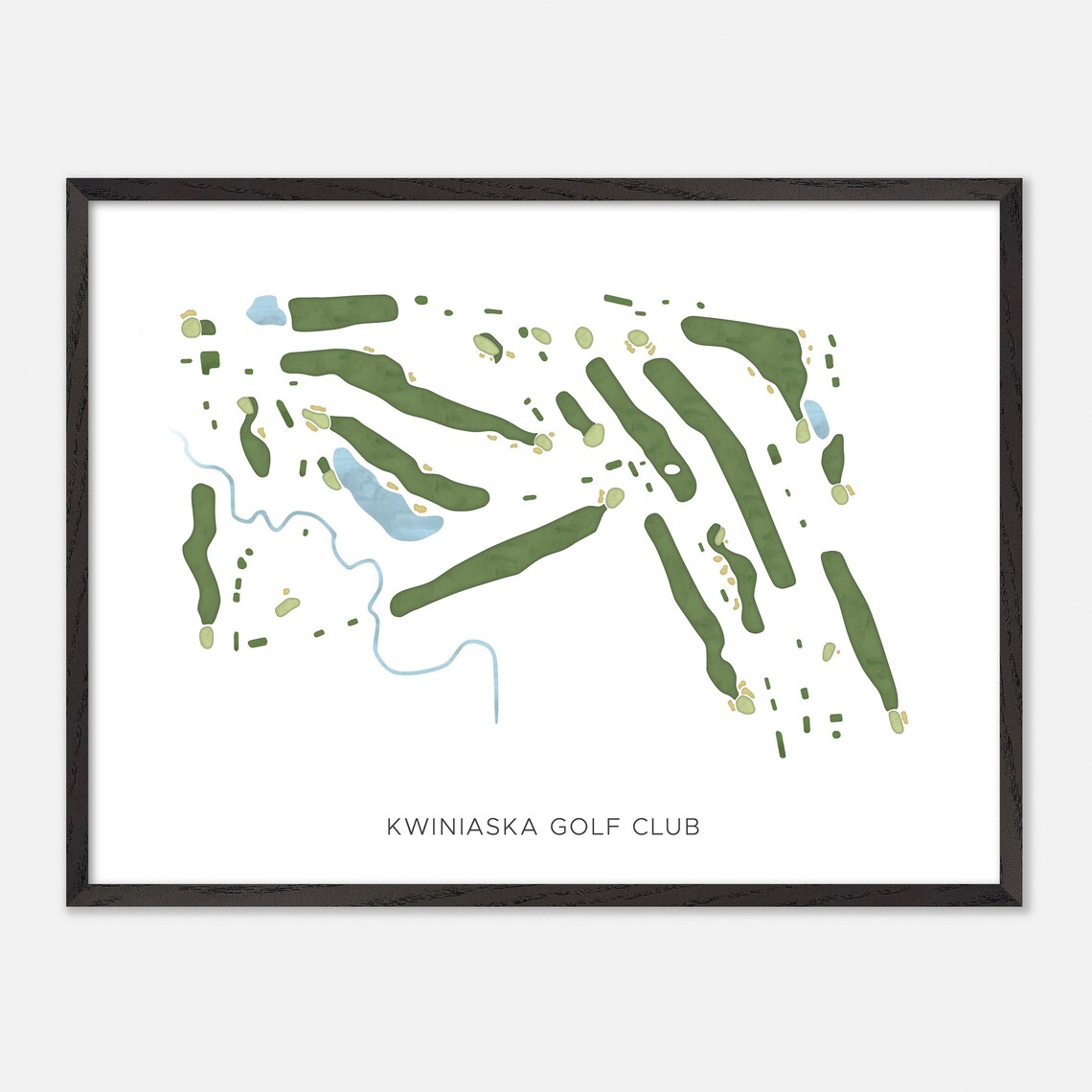 Kwiniaska Golf Club Vermont Modern Watercolor Course Map Poster - Image 5
