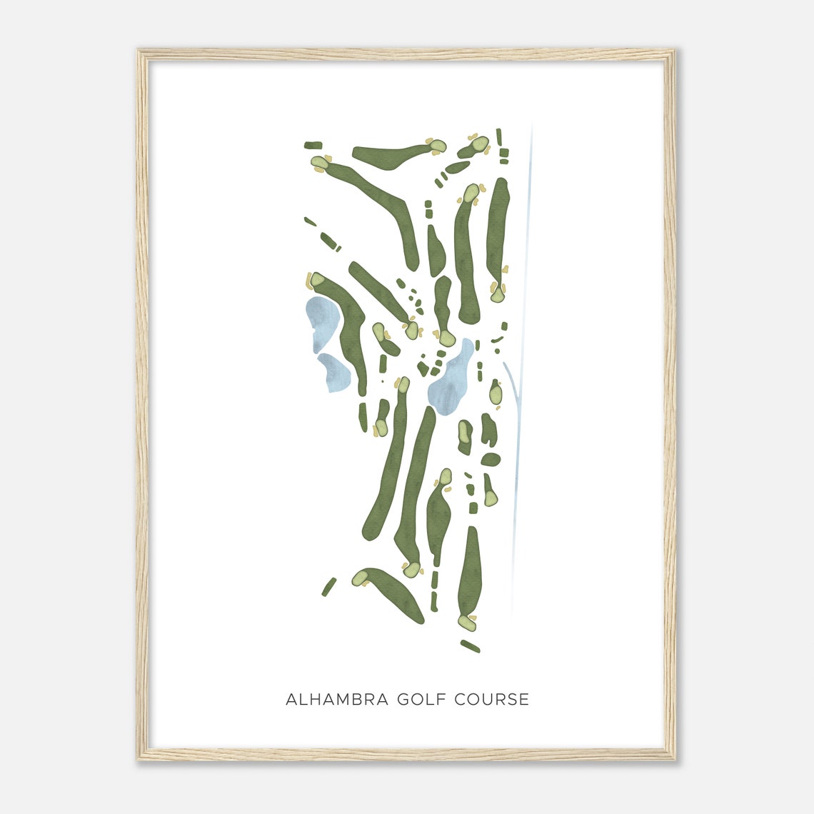 Alhambra Golf Course California Minimalist Watercolor Poster