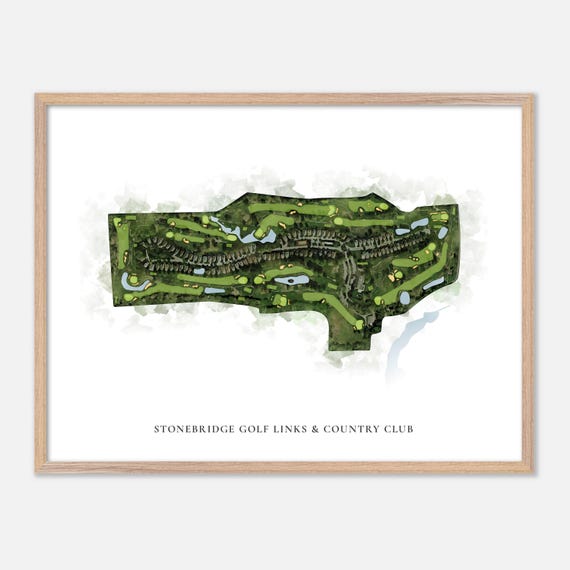 Stonebridge Golf Links Country Club In Smithtown New York Classic Watercolor Map Golfer Gift Golf Wall Art Golf Poster Print