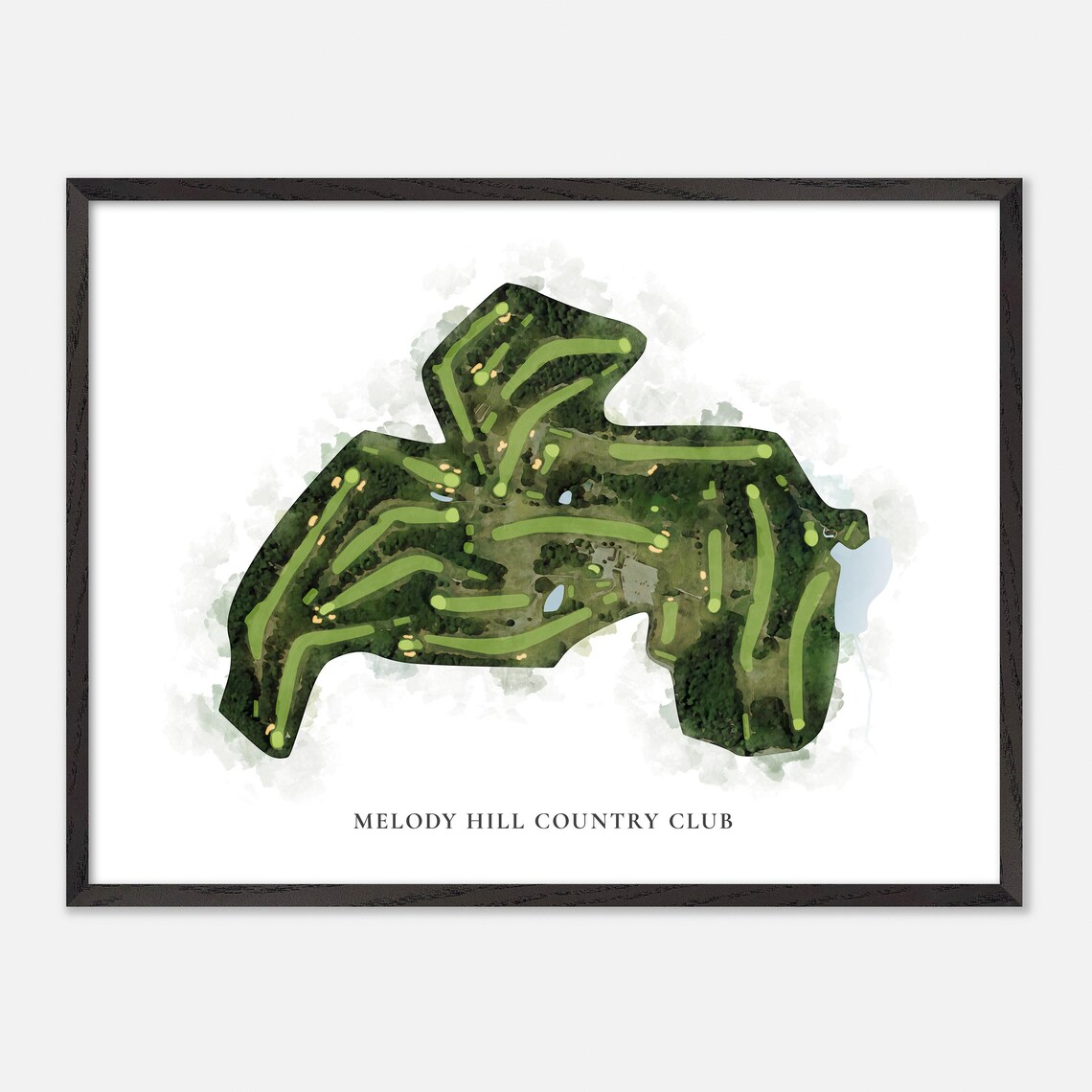 Melody Hill Country Club Classic Watercolor Course Map Poster - Image 5