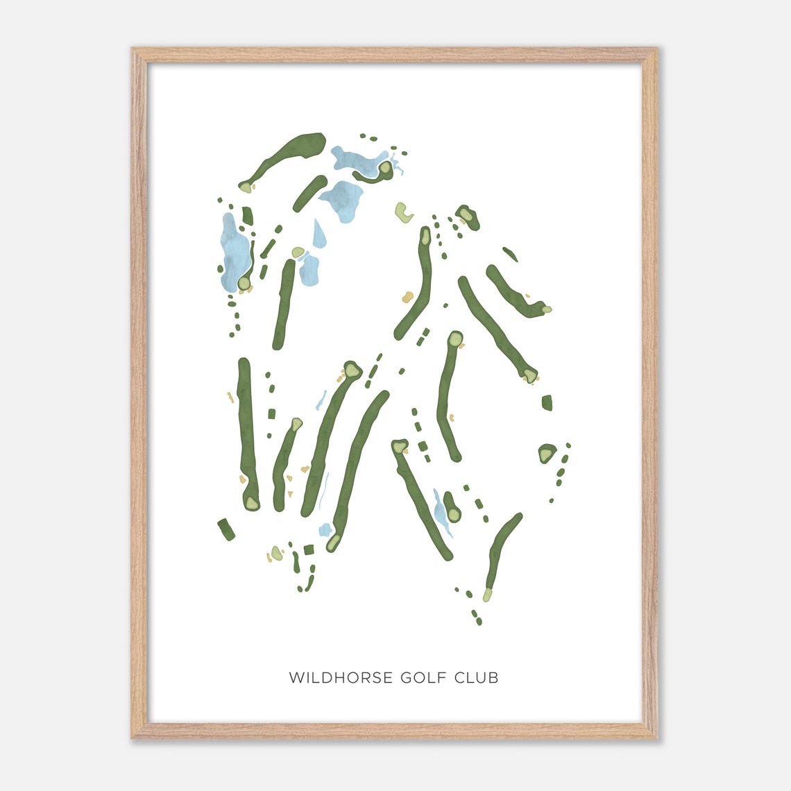 Wildhorse Golf Club Modern Watercolor Course Map Gift Poster - Image 2