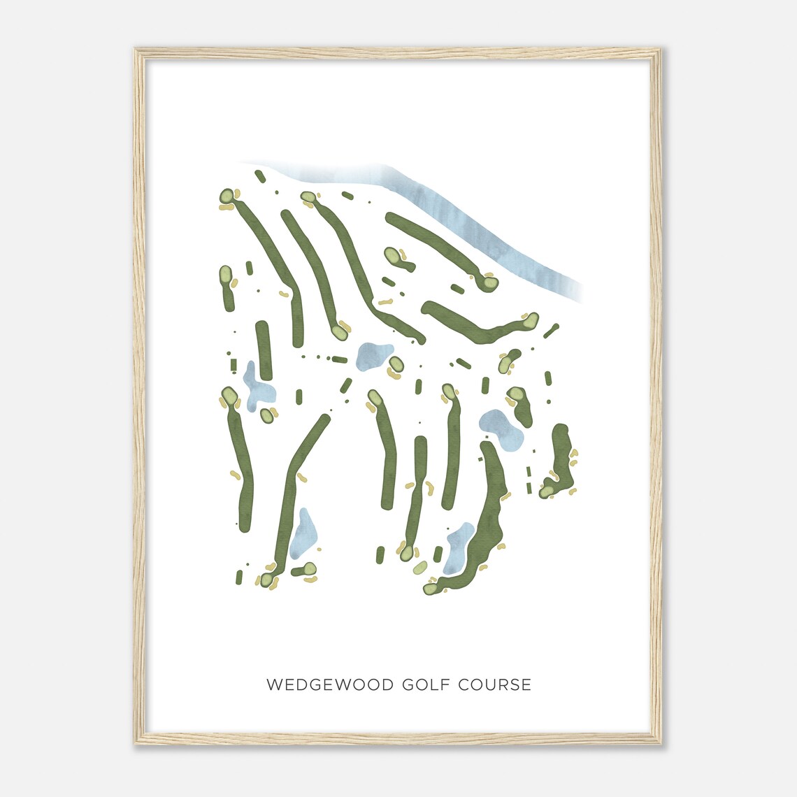 Wedgewood Golf Course Watercolor Map Golfer Gift Modern Print