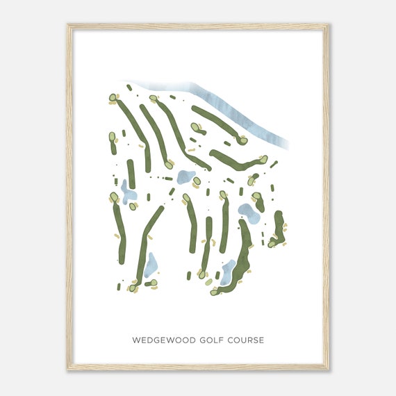 Wedgewood Golf Course Illinois Modern Watercolor Map Golfer Gift Golf Wall Art Golf Poster Print Course Layout