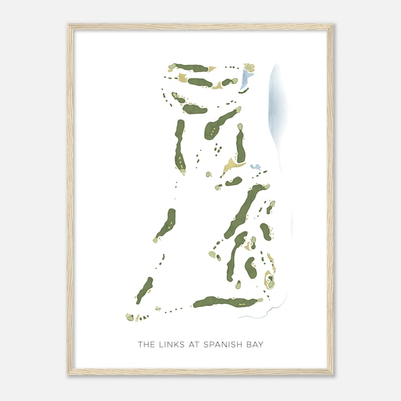 The Links At Spanish Bay California Modern Watercolor Map Golfer Gift Golf Wall Art Golf Poster Print Course Layout
