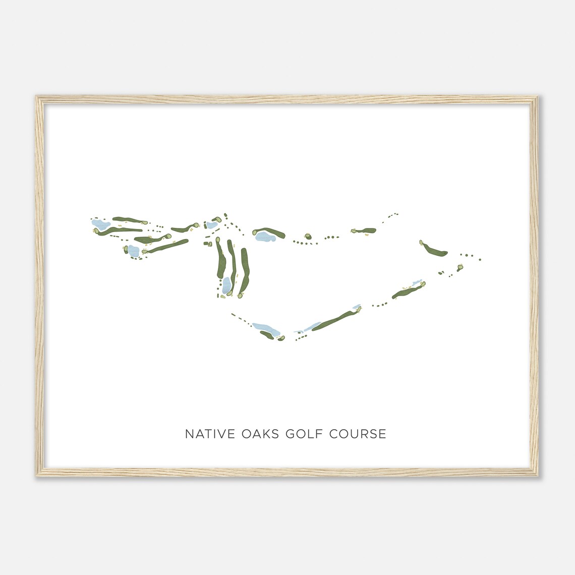 Native Oaks Golf Course California Modern Watercolor Map Golfer Gift Golf Wall Art Golf Poster Print Course Layout - Image 2