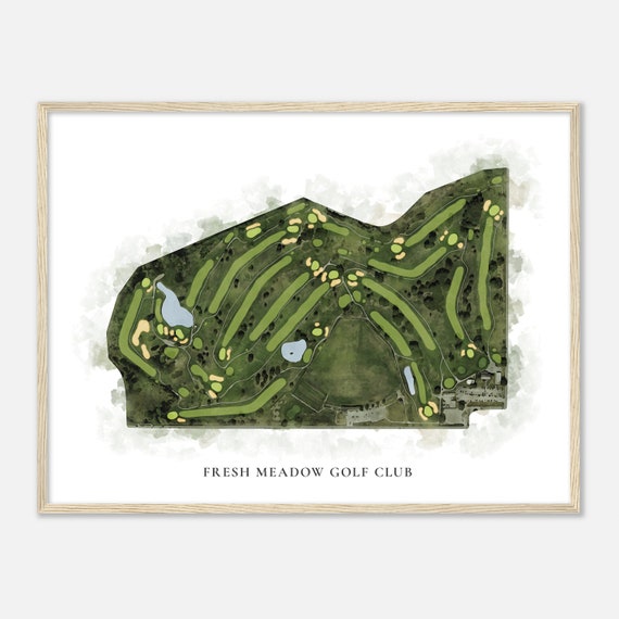 Fresh Meadow Golf Club Illinois Classic Watercolor Map Golfer Gift Golf Wall Art Golf Poster Print Course Layout