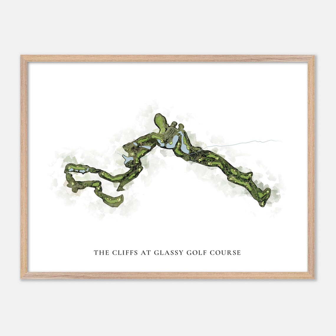 The Cliffs At Glassy Golf Course Watercolor Map