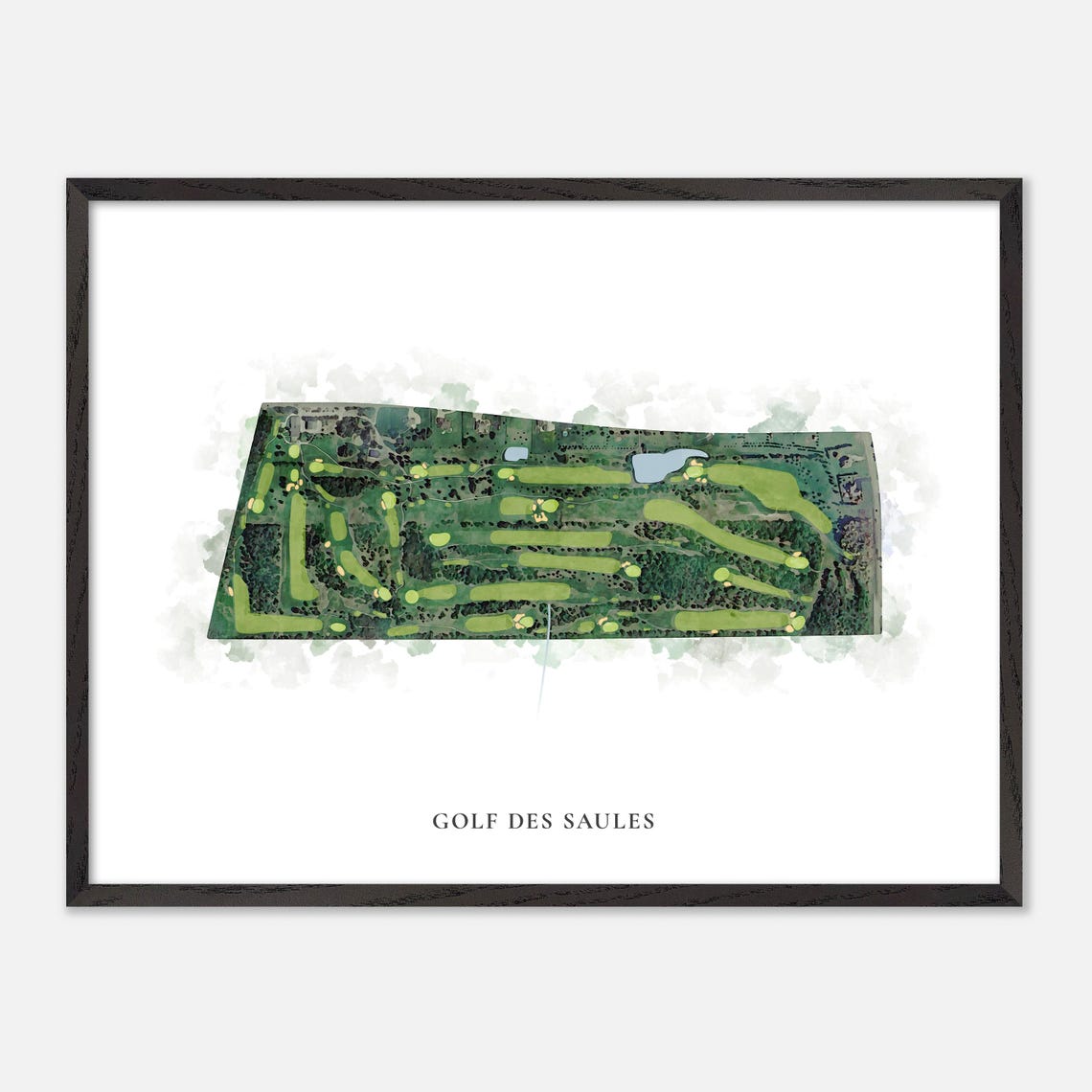 Golf Des Saules Rimouski Canada Classic Watercolor Golf Map Poster - Image 4