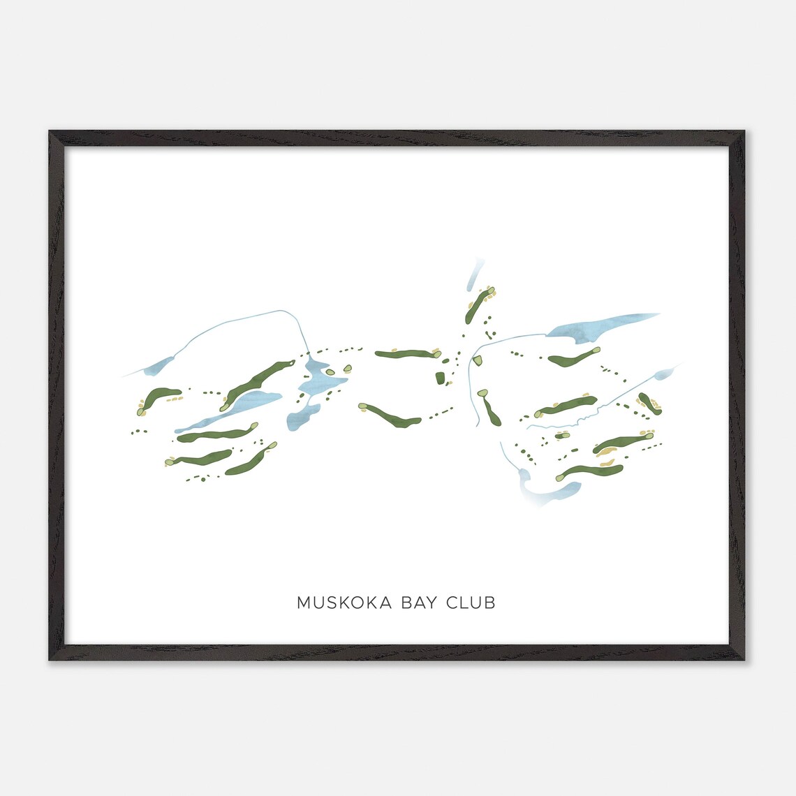 Muskoka Bay Club Modern Minimalist Watercolor Golf Map Poster - Image 4