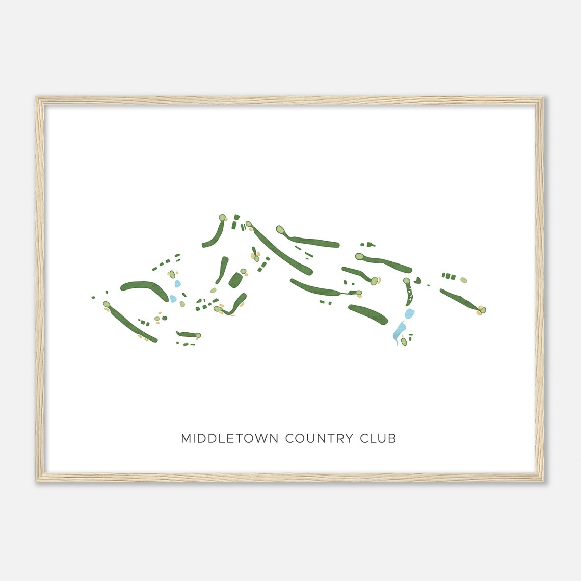 Middletown Country Club Modern Watercolor Golf Course Map Poster - Image 2