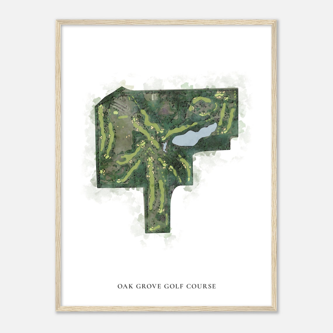 Oak Grove Golf Course Illinois Classic Watercolor Map Golfer Gift Golf Wall Art Golf Poster Print Course Layout - Image 2