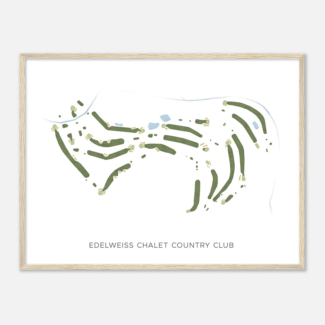 Edelweiss Chalet Country Club Wisconsin Modern Watercolor Map Golfer Gift Golf Wall Art Golf Poster Print Course Layout - Image 2