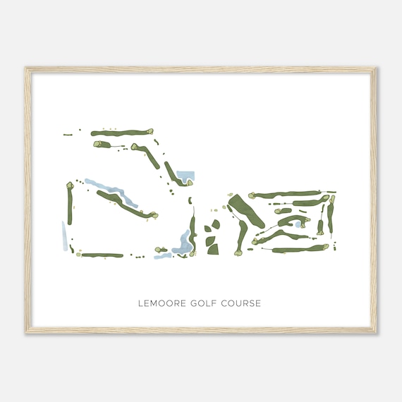 Lemoore Golf Course California Modern Watercolor Map Golfer Gift Golf Wall Art Golf Poster Print Course Layout
