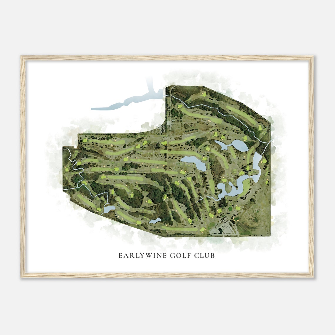 Earlywine Golf Club Classic Watercolor Golf Course Map Poster