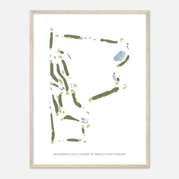 Whitebirch Golf Course At Breezy Point Resort Minnesota Modern Watercolor Map Golfer Gift Golf Wall Art Golf Poster Print