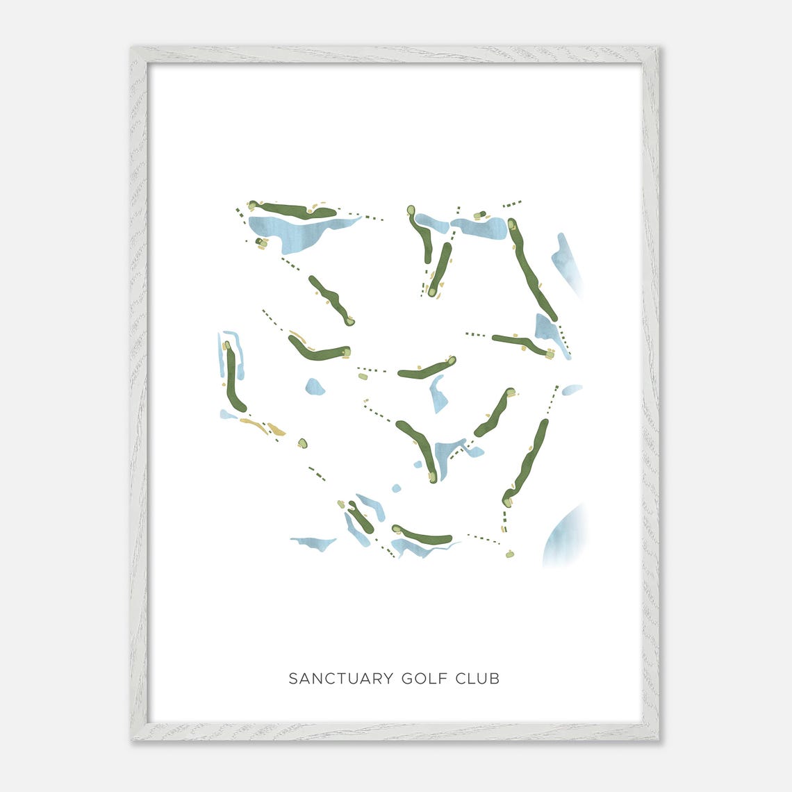 Sanctuary Golf Club Georgia Modern Watercolor Course Map Poster - Image 2