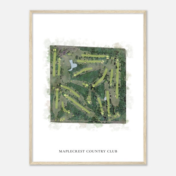 Maplecrest Country Club Wisconsin Classic Watercolor Map Golfer Gift Golf Wall Art Golf Poster Print Course Layout