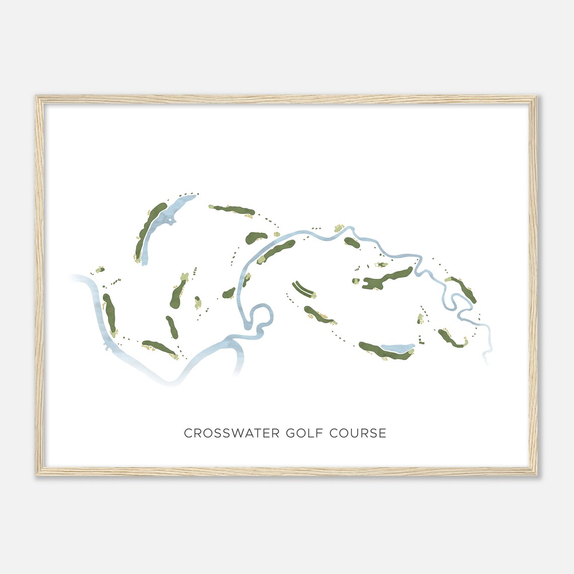 Crosswater Golf Course Oregon Modern Watercolor Map Golfer Gift Golf Wall Art Golf Poster Print Course Layout - Image 2