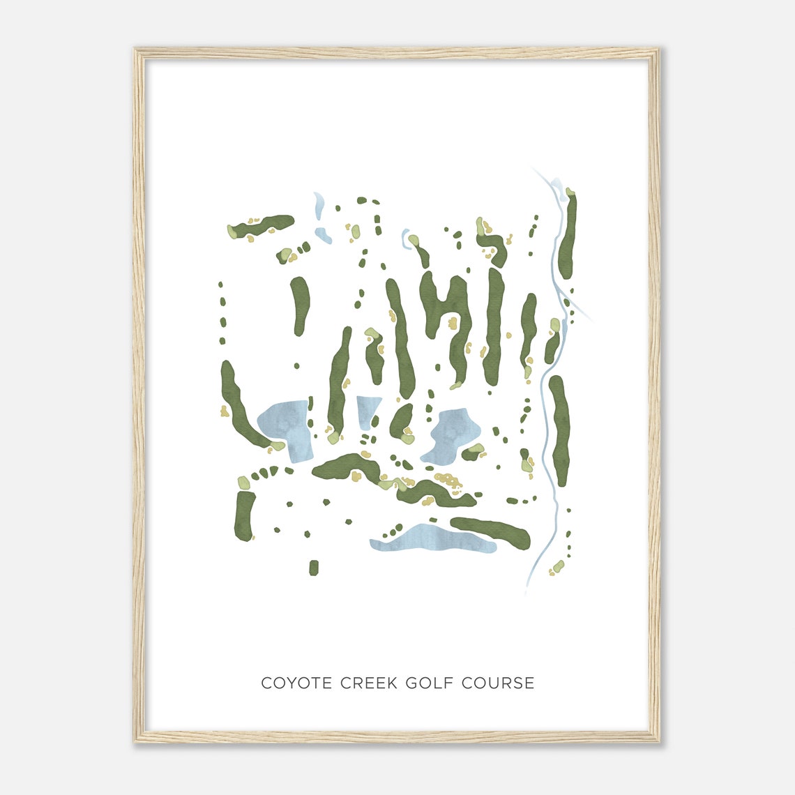 Coyote Creek Golf Course Minimalist Watercolor Map Gift Poster - Image 2
