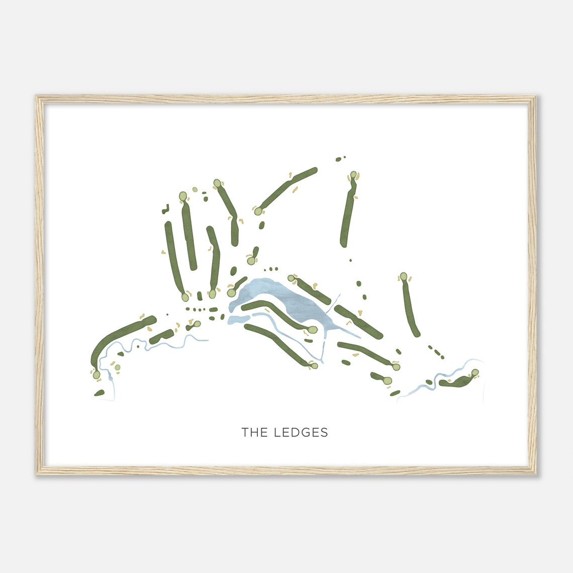 The Ledges Illinois Modern Watercolor Map Golfer Gift Golf Wall Art Golf Poster Print Course Layout - Image 2