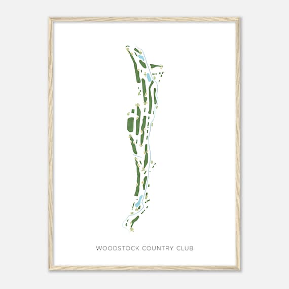 Woodstock Country Club Vermont Modern Watercolor Map Golfer Gift Golf Wall Art Golf Poster Print Course Layout
