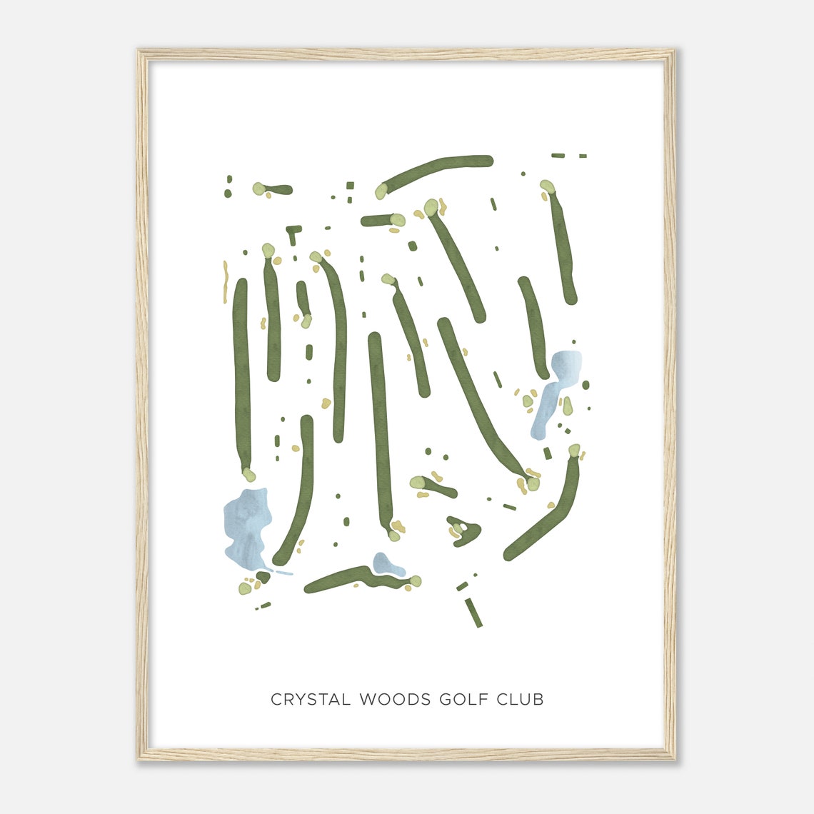 Crystal Woods Golf Club Modern Minimalist Golf Course Map Poster - Image 2