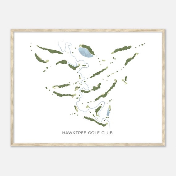 Hawktree Golf Club North Dakota Modern Watercolor Map Golfer Gift Golf Wall Art Golf Poster Print Course Layout