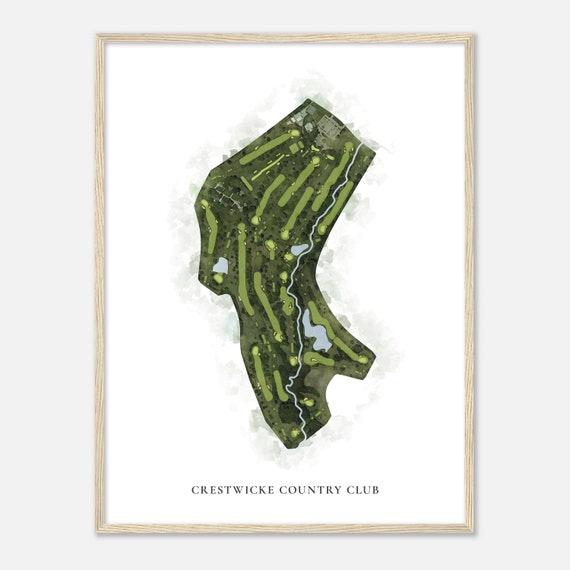 Crestwicke Country Club Illinois Classic Watercolor Map Golfer Gift Golf Wall Art Golf Poster Print Course Layout