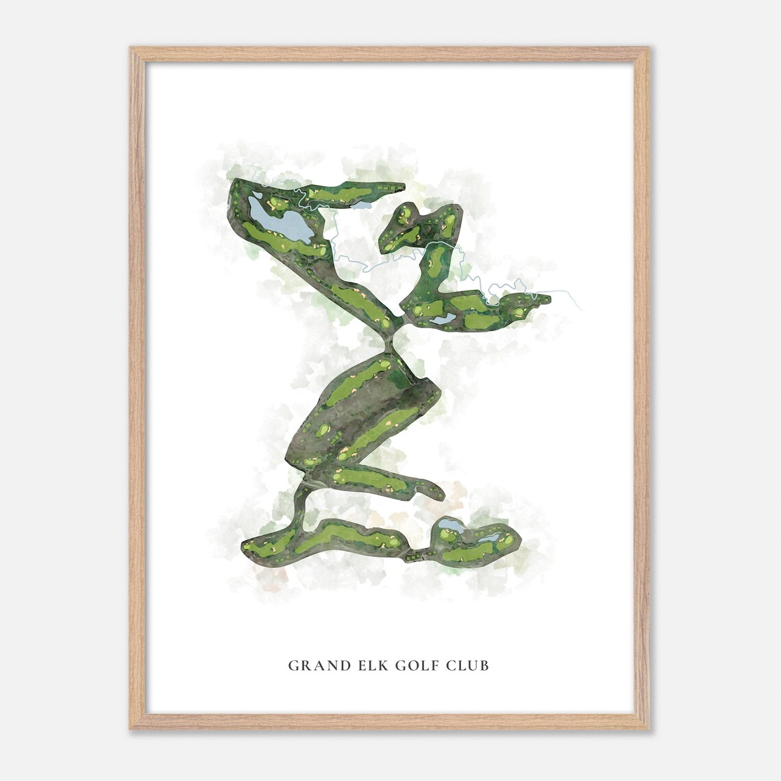 Grand Elk Golf Club Granby Colorado Classic Watercolor Map Golf Poster - Image 6