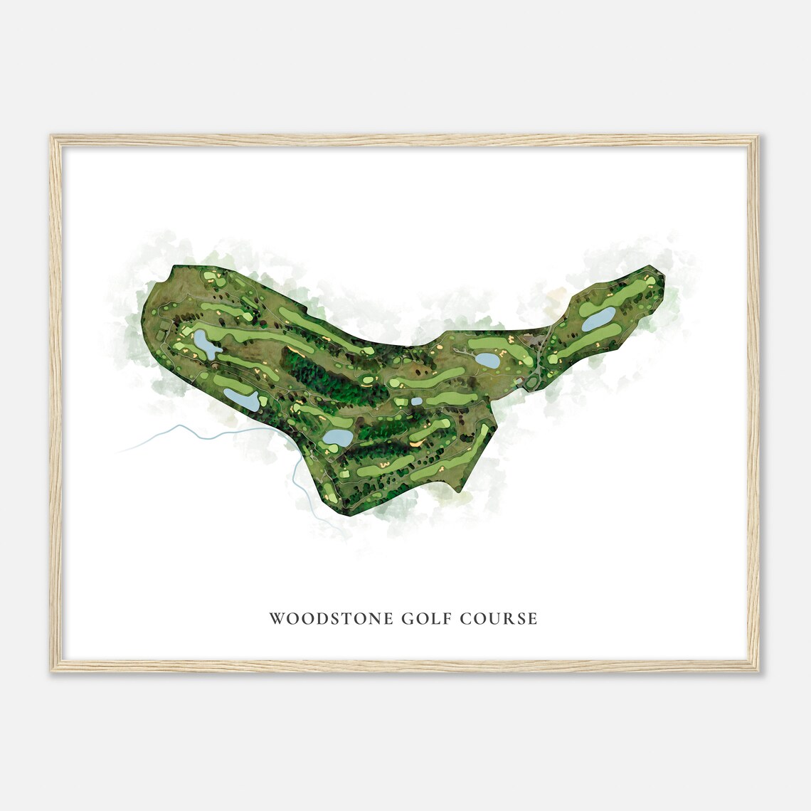 Woodstone Golf Course Pennsylvania Classic Watercolor Map Golfer Gift Golf Wall Art Golf Poster Print Course Layout - Image 2