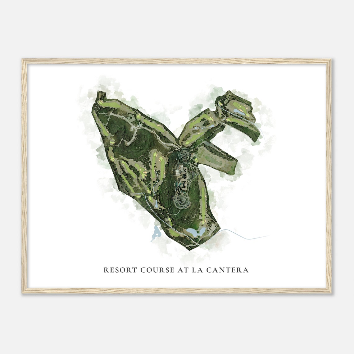 Resort Course At La Cantera Texas Classic Watercolor Map Poster