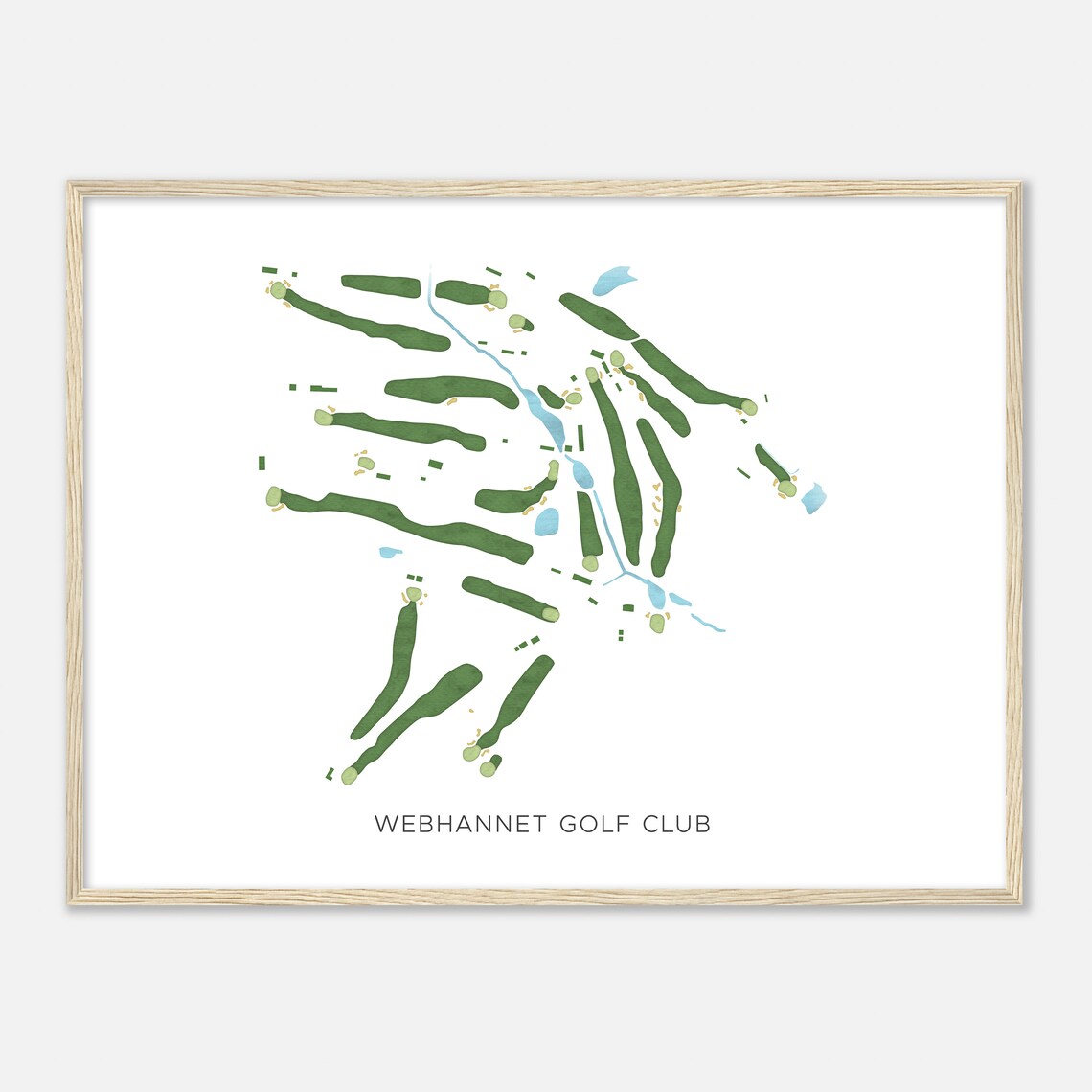 Webhannet Golf Club Maine Modern Watercolor Map Golfer Gift Golf Wall Art Golf Poster Print Course Layout - Image 2