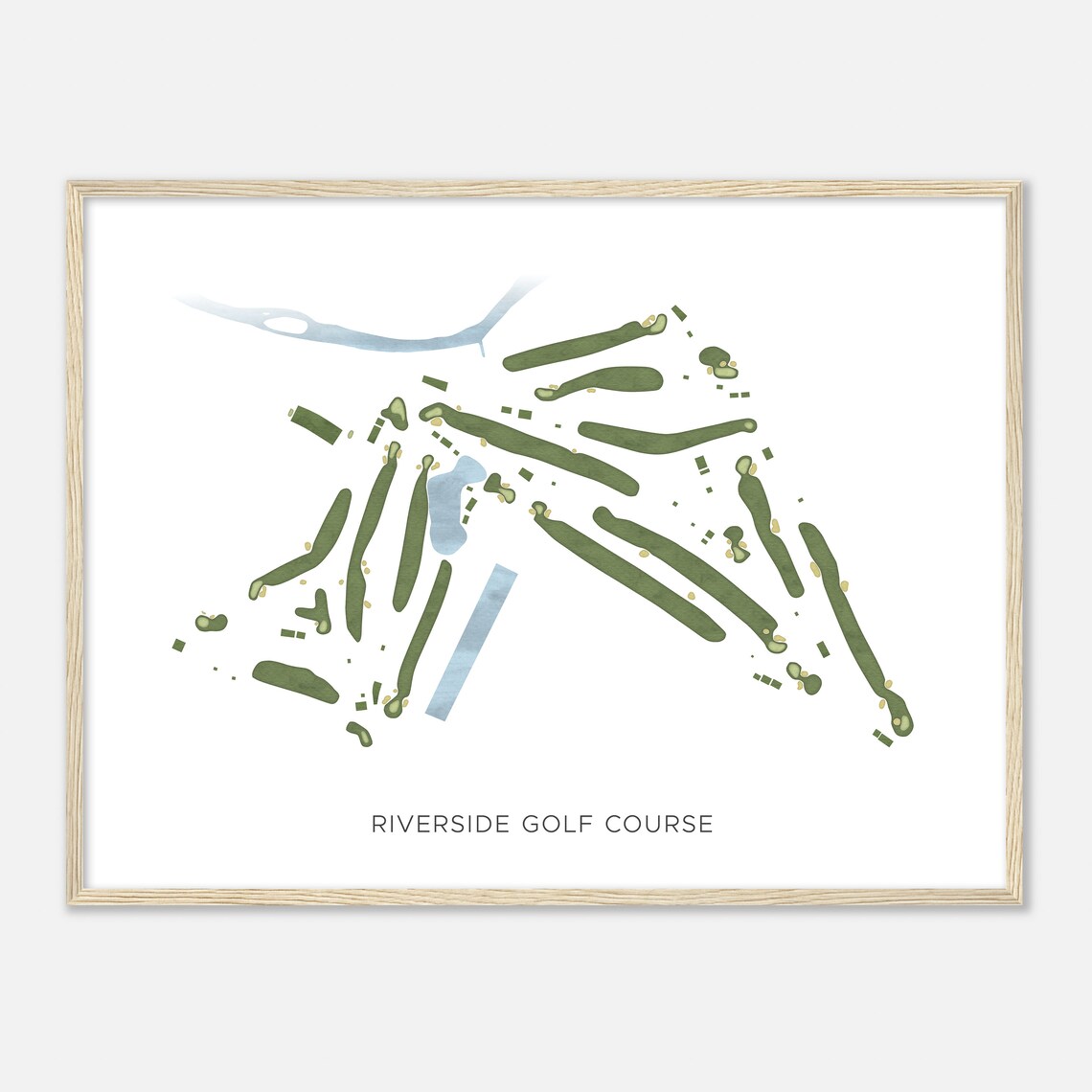 Riverside Golf Course California Modern Watercolor Map Golfer Gift Golf Wall Art Golf Poster Print Course Layout