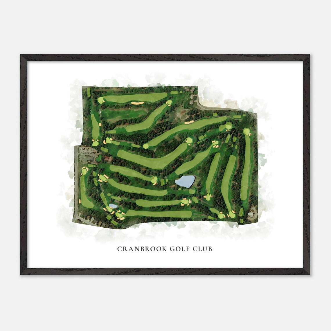 Cranbrook Golf Club Cranbrook Canada Classic Watercolor Course Map Poster - Image 4