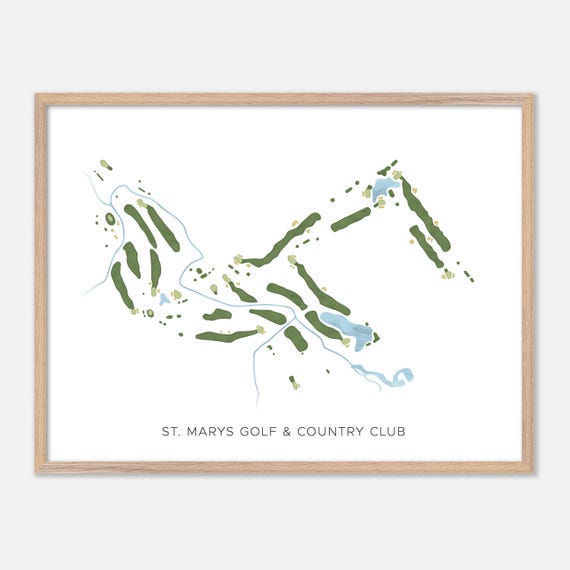 St Marys Golf Country Club In Saint Marys Canada Modern Watercolor Map Golfer Gift Golf Wall Art Golf Poster Print