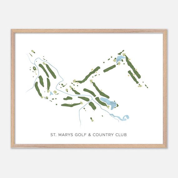 St Marys Golf Country Club Saint Marys Modern Watercolor Map Poster
