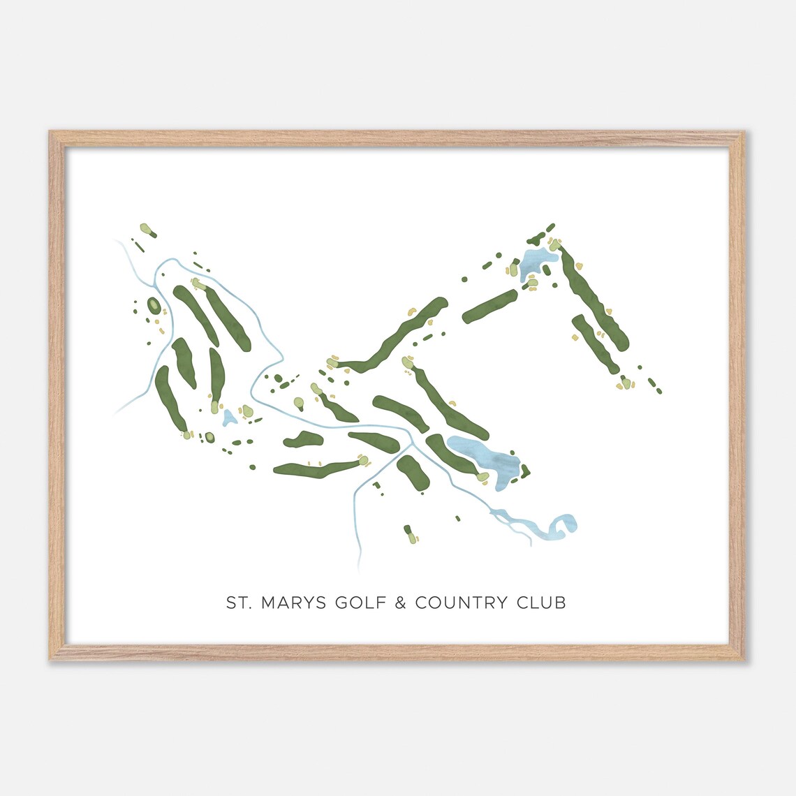 St Marys Golf Country Club Saint Marys Modern Watercolor Map Poster
