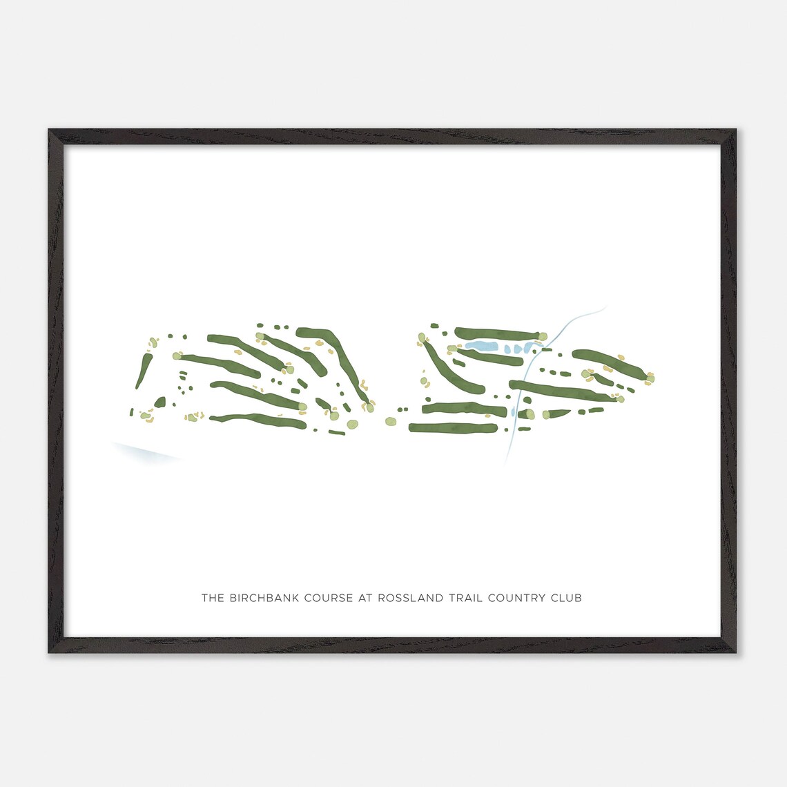 Birchbank Course at Rossland Trail Modern Watercolor Map Poster - Image 4