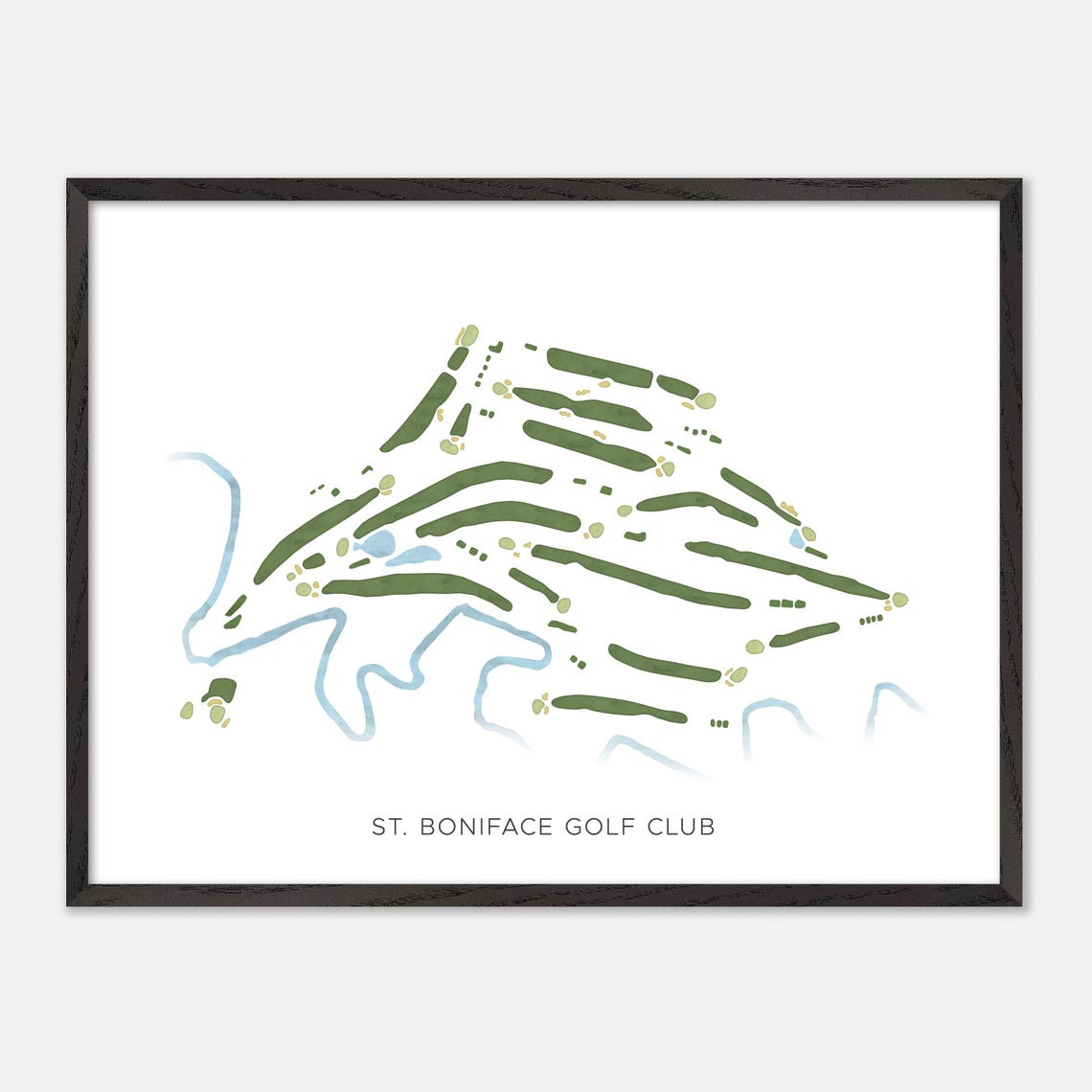 St Boniface Golf Club Winnipeg Canada Modern Minimalist Map Poster - Image 4