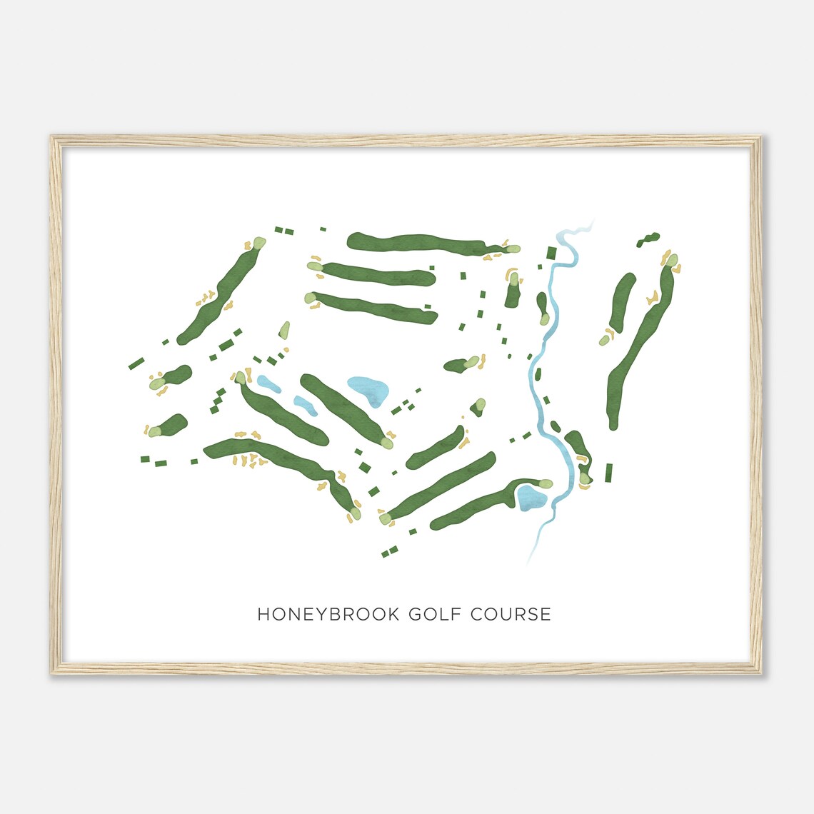 Honeybrook Golf Course Pennsylvania Modern Watercolor Map Golfer Gift Golf Wall Art Golf Poster Print Course Layout