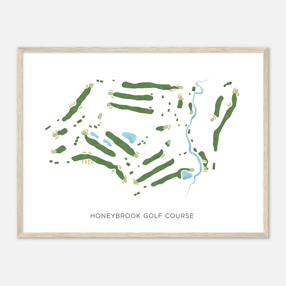 Honeybrook Golf Course Pennsylvania Modern Watercolor Map Golfer Gift Golf Wall Art Golf Poster Print Course Layout