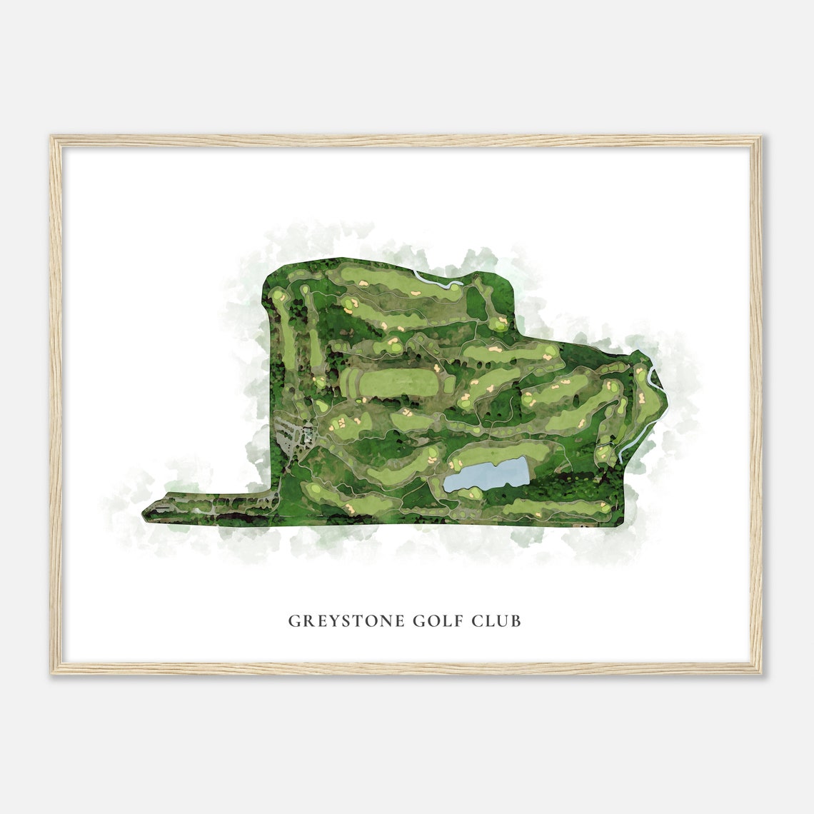 Greystone Golf Club Tennessee Classic Watercolor Course Map Poster - Image 2
