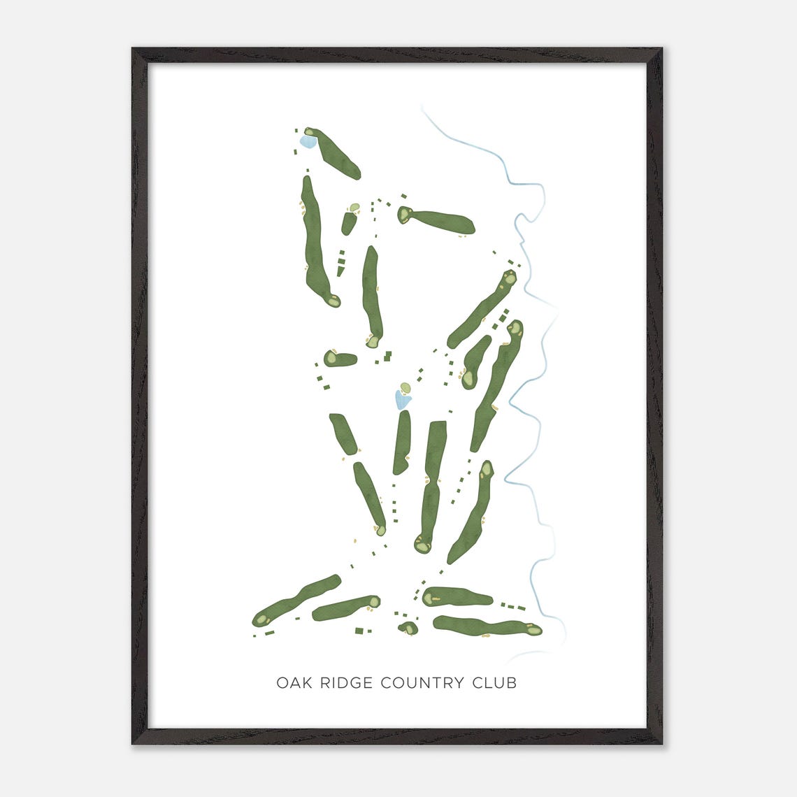 Oak Ridge Country Club Golf Course Fairway Map Minimalist Poster - Image 3