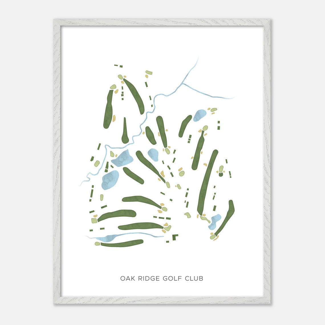 Oak Ridge Golf Club Minimalist Watercolor Creekside Map Poster - Image 2