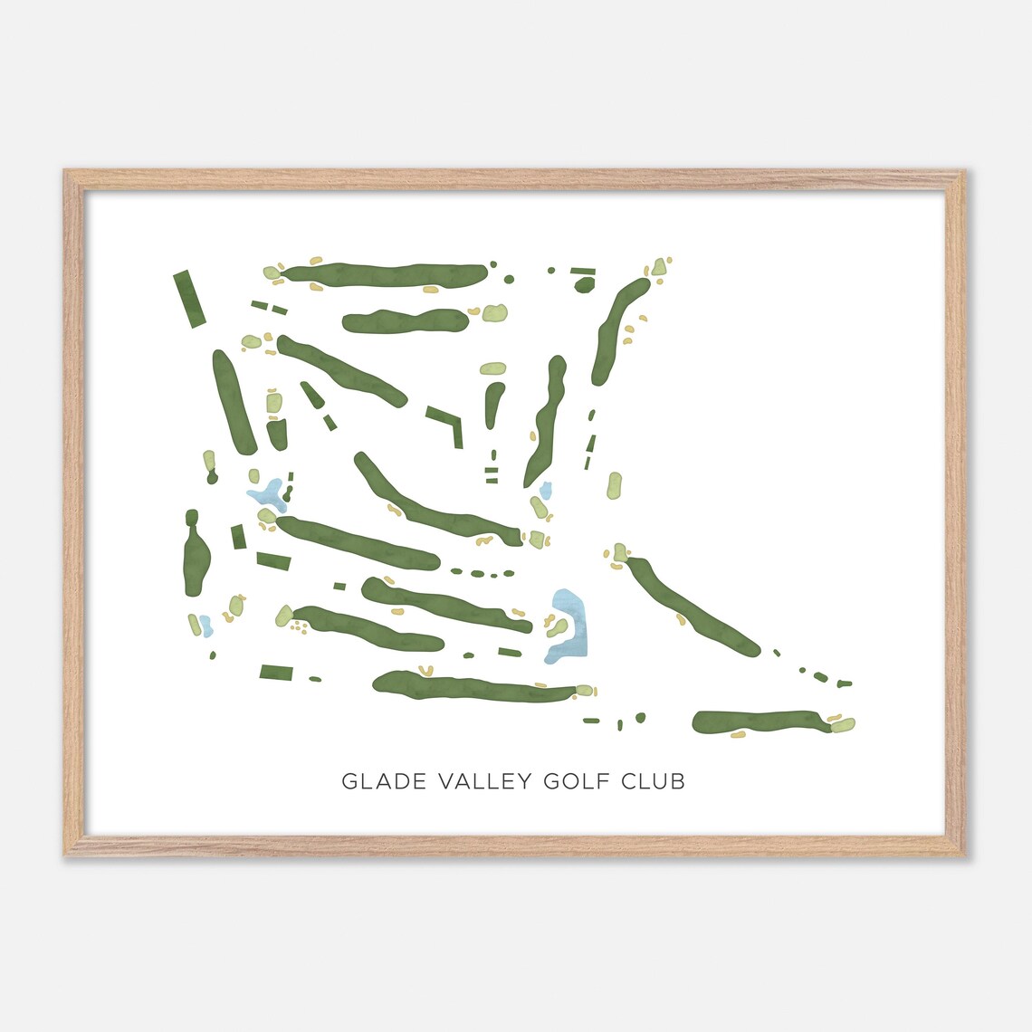 Glade Valley Golf Club Walkersville Maryland Watercolor Course Map Poster