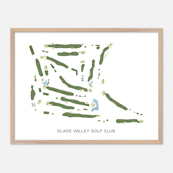 Glade Valley Golf Club Walkersville Maryland Watercolor Course Map Poster