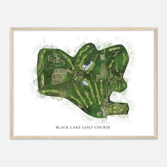 Black Lake Golf Course Michigan Classic Watercolor Map Golfer Gift Golf Wall Art Golf Poster Print Course Layout