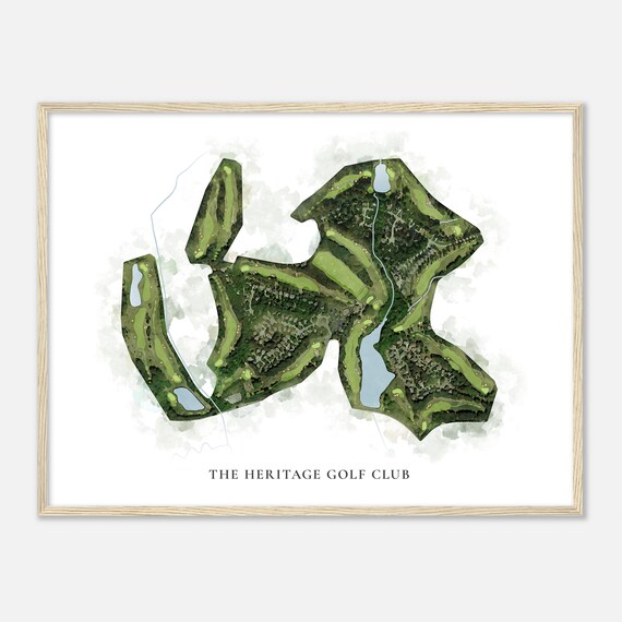 The Heritage Golf Club North Carolina Classic Watercolor Map Poster