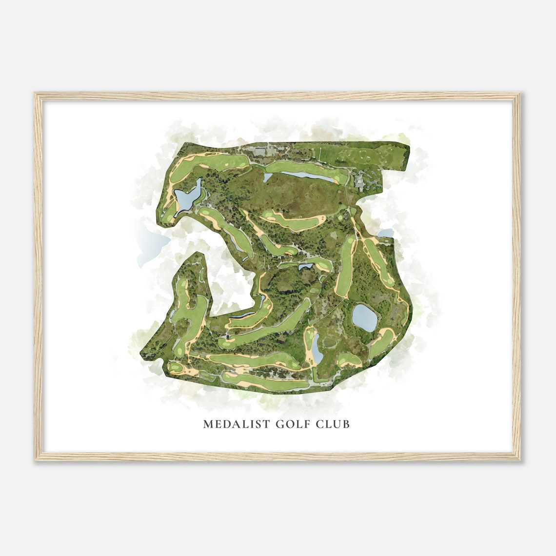 Medalist Golf Club Florida Classic Watercolor Course Map Poster - Image 2